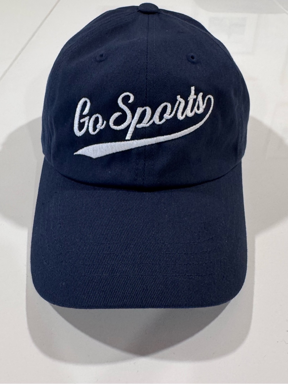 The Classics Navy Hat with White Embroidered Go Sports